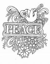 Peace Coloring Colouring Pages Adult Adults Sign Printable Sheets Digital Bible Original Kids Dove Color Mandala Etsy Getcolorings Print Books sketch template