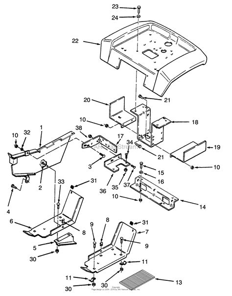 toro    garden tractor  sn   parts diagram  fender  supports