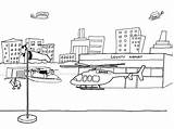 Airport Coloring Helicopter Kids sketch template