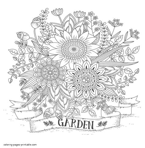 garden flowers adult coloring pages coloring pages printablecom