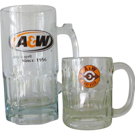 Two Extra Large Aandw Glass Root Beer Mugs From Kitchengarden On Ruby Lane