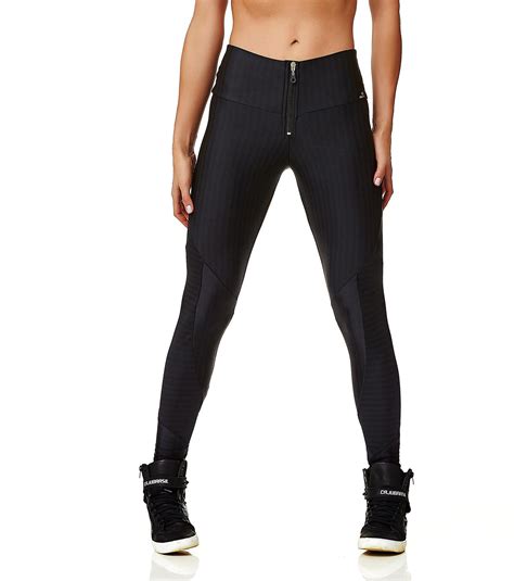 black textured workout leggings with zipper legging ziper black
