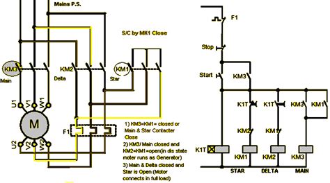 automatic star delta starter control circuit diagram  timer