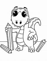Dinosaur Coloring Pages Cute Baby Printable Pencils Dinosaurs Kids Supercoloring Drawing Template Book Categories Animals sketch template