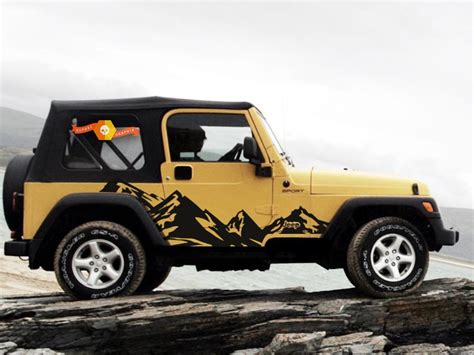 vinyl graphics decal wrap    jeep wrangler rubicon mountains matte black