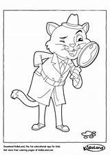 Coloring Pages Printable Detective Cat Kidloland Kids Worksheets sketch template
