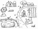 Coloring Pages Farm Kids Countryside Farmyard Sheets Scene Printable Crafts Kid Fun Family Activities sketch template