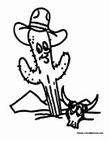Cactus Western Hat Cowboy Coloring Colormegood People sketch template