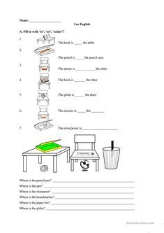 prepositions  place worksheet english worksheets