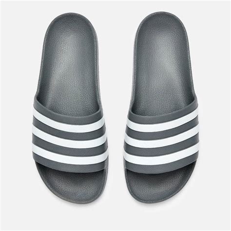 adidas mens adilette aqua  sandals grey  thehutcom