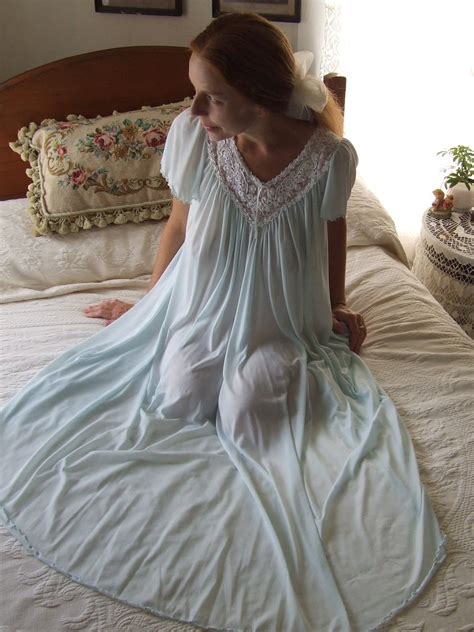 Miss Elaine Pale Blue Short Sleeved Nightgown 3 Miss
