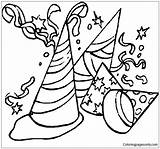 Hats Pages Year Cotillions Celebrate Coloring Happy Color sketch template