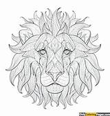 Mask Coloring Pages Face Getdrawings Lion sketch template