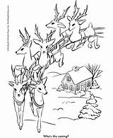 Reindeer Santa Coloring Pages Christmas Printable Colouring Flying Drawing Sheets Print Eve Color Claus Sleigh Flight Santas Sheet Below His sketch template