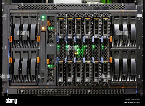 network server rack panel  hard disks   data center stock photo alamy