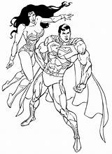 Coloring Wonder Pages Woman Superman Choose Board Batman sketch template
