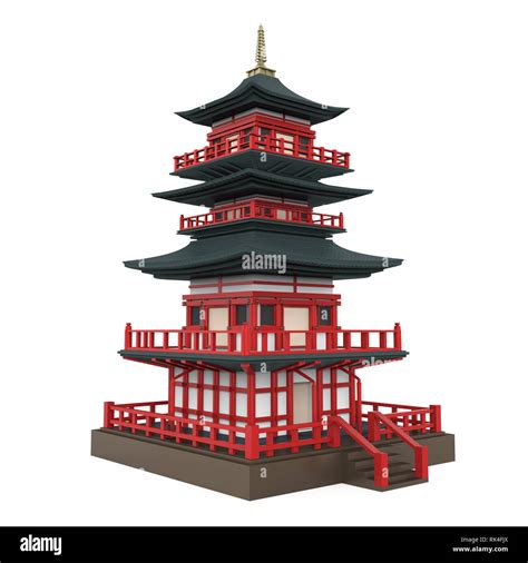japanese pagoda tower isolated stock photo alamy