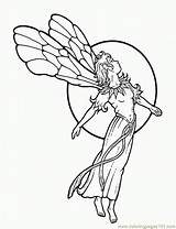 Coloring Pages Fairy Faerie Cartoons Flower Printable Popular Coloringhome Library Clipart Line sketch template