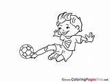 Kick Colouring Boy Soccer Coloring Children Pages Sheet Title sketch template