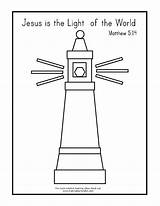 Light Jesus Coloring Pages Clipart Lighthouse Cartoon Kids Bible Clip Activities Fun Printables Popular Library sketch template