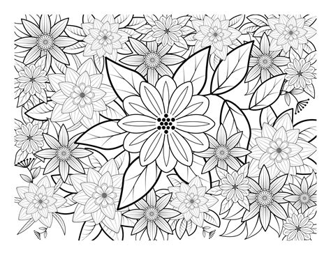 coloring book  adult  older children coloring page  flowers