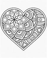 Coloring Heart Pages Mandala Colouring Mandalas sketch template