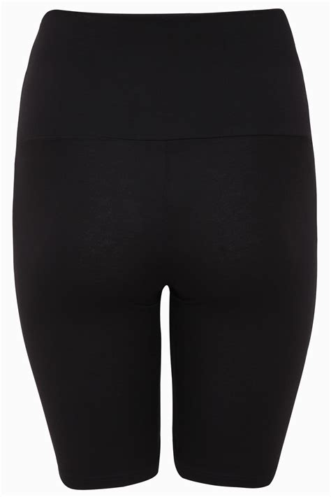 black tummy control soft touch legging shorts plus size 14 to 32