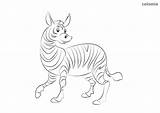 Zebra Coloring Smiling Funny Pages Head Animals sketch template