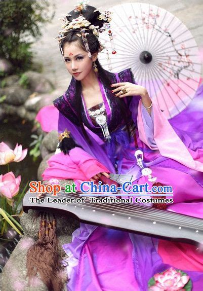 Top Purple Chinese Ancient Princess Hanfu Costumes Theater And