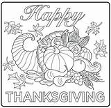 Coloring Thanksgiving Pages Cornucopia Harvest Printable Happy Adults Drawing Feast Adult Sheets Characters Fall Kids Print Drawings Color Christmas Turkey sketch template