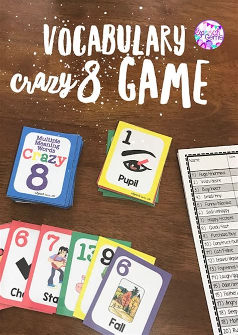 vocabulary card games including idioms multiple meaning words