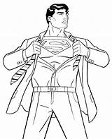 Kent Clark Superman Coloring Transformation sketch template