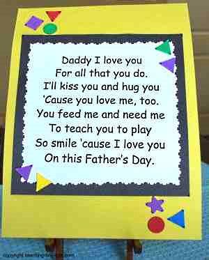 toddler activities childrens poems  fathers day