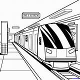 Trains Tren Coloriage Enfant Perspectiva Perspektive Fluchtpunkt Estación Visuales Railroad sketch template