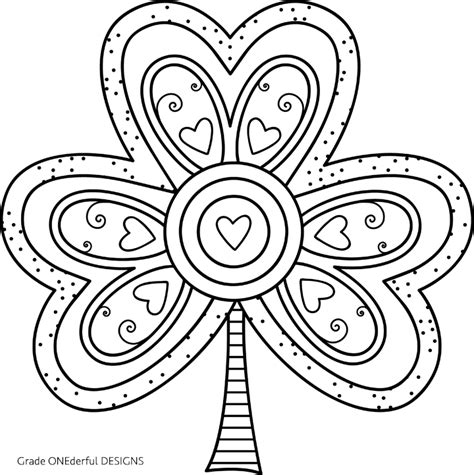 shamrock coloring page grade onederful