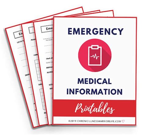 medical binder templates emergency information forms medical