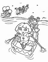 Coloring Dora Kids Pages Printable Explorer Boat Row Drawing Fun Monkey Friend Color Book Children Boots Printables Kid Books Rowing sketch template