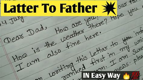 write  letter   father letter  father informal letter