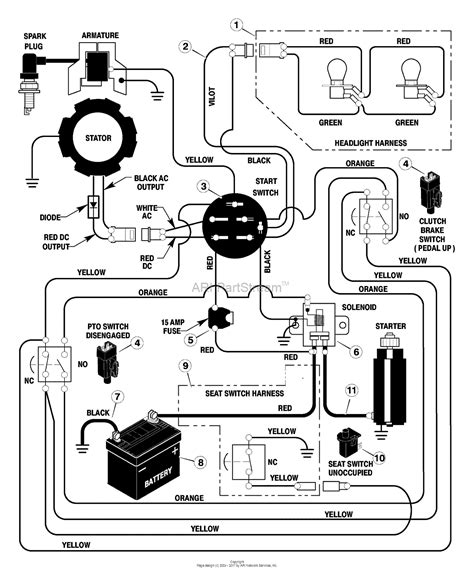 murray xb lawn tractor  parts diagram  electrical system
