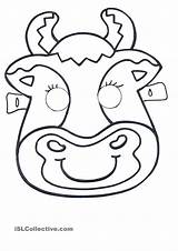 Mask Template Animal Farm Masks Cow Buffalo Animals Templates Printable Kids Coloring Cows Pages Face Craft Colour Print Crafts Cute sketch template