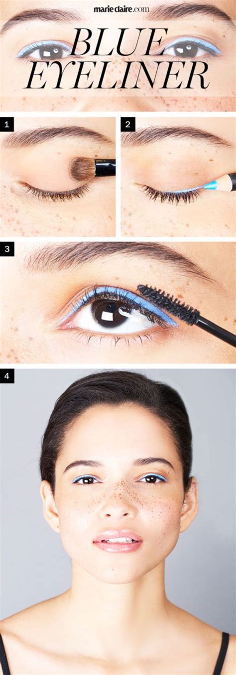 How To Wear Light Blue Eyeliner Step By Step Blue Winged Eyeliner
