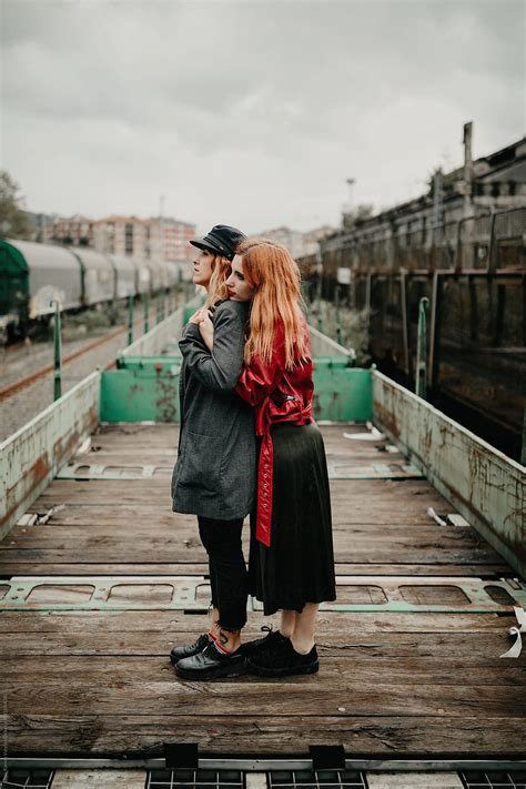 «beautiful Lesbian Couple Shoot On An Abandoned Railway Del