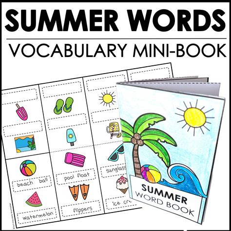 summer vocabulary word mini book esl picture dictionary activity
