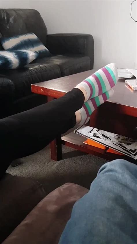 sexy candid feet 2 striped socks feet9