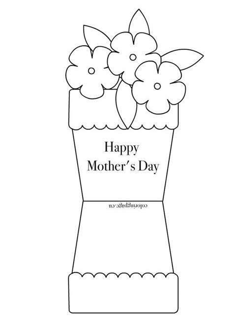 coloring page mothers day card template mothers day coloring pages