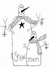 Primitive Patterns Embroidery Stitchery Christmas Pattern Snowman Printable Country Snowmen Crafts Visit Wooden Winter Wood Choose Board Primitives Designs Father sketch template