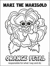 Coloring Petal Girl Daisy Scout Scouts Orange Mari Pages Marigold Petals Responsible Printables Makingfriends Sheet Lupine Print Flower Say Do sketch template