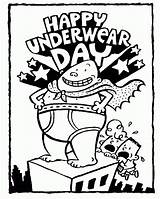 Underpants Captain Coloring Pages Printable Underwear Print Sheets Printables Colouring Happy Kids Treasure Chest Color Dog Man Movie Book Activity sketch template