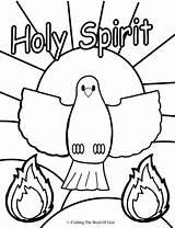 Holy Spirit Coloring Pages Pentecost Bible Trinity Dove Sunday School Gifts Spiritual Print Printable Kids Crafts Drawing Craft Color Clipart sketch template