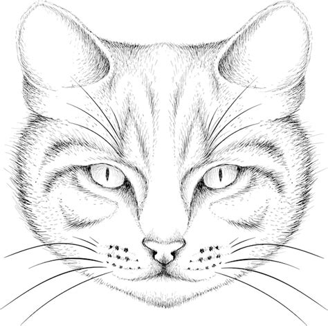 premium vector sketch  cat head
